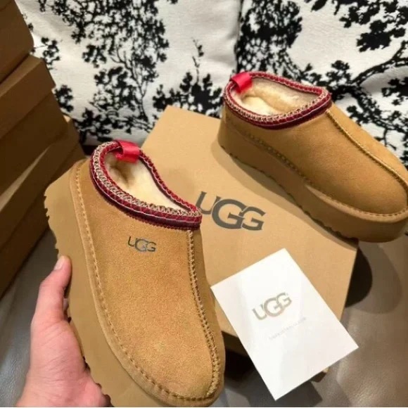 Ugg Tazz Platform Slippers Womens Shoes Chestnut